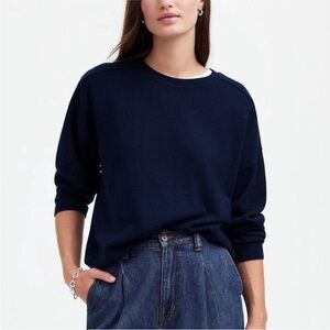 Madewell EUC 100% Merino Wool Pullover Sweater Navy Small NS664